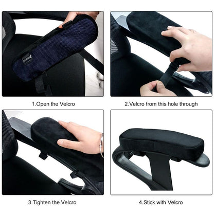 Adjustable Chair Armrest Pads with Straps (2-Pack) by HitMyNeed