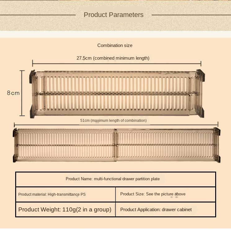 Adjustable Clear Drawer Dividers Organizer (2-Pack) by HitMyNeed