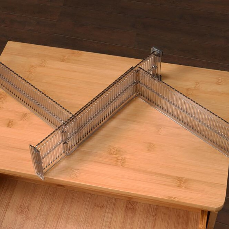 Adjustable Clear Drawer Dividers Organizer (2-Pack) by HitMyNeed