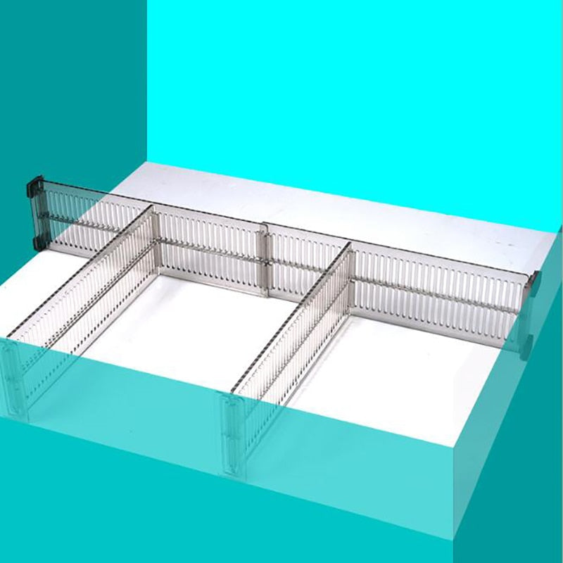 Adjustable Clear Drawer Dividers Organizer (2-Pack) by HitMyNeed