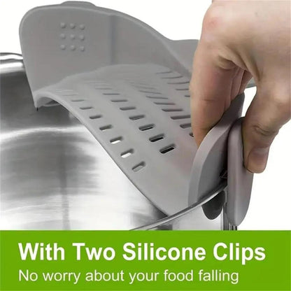 Adjustable Clip-On Pot Strainer for Pans & Bowls by HitMyNeed