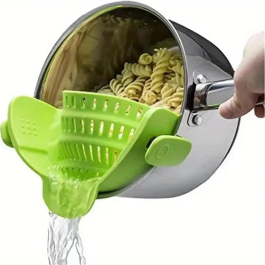 Adjustable Clip-On Pot Strainer for Pans & Bowls green by HitMyNeed