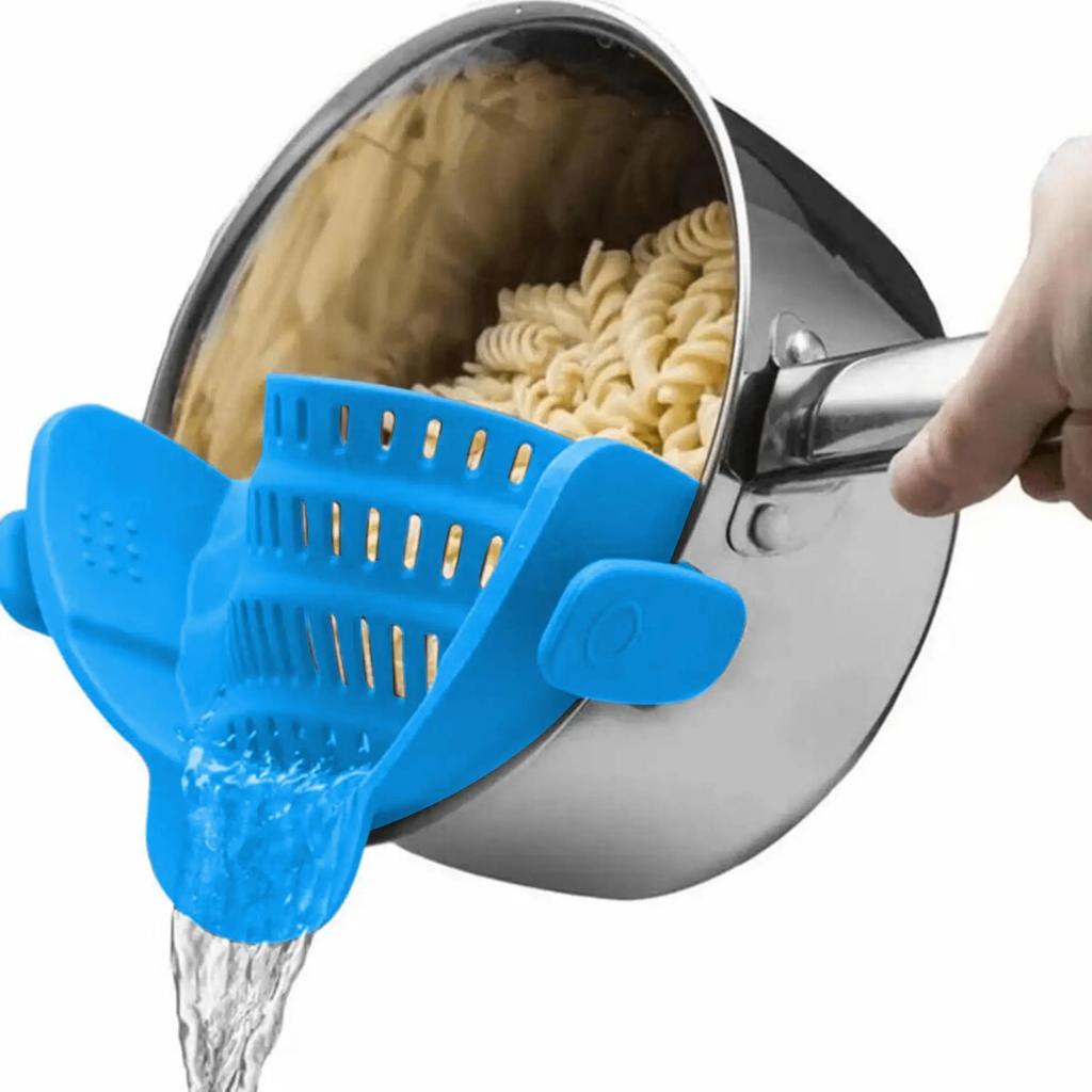 Adjustable Clip-On Pot Strainer for Pans & Bowls sky-blue by HitMyNeed