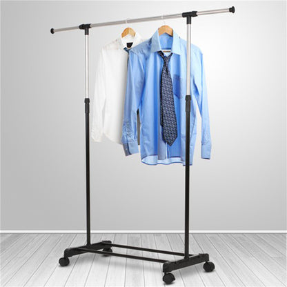 Adjustable Clothes Rack on Wheels with Shoe Shelf by HitMyNeed