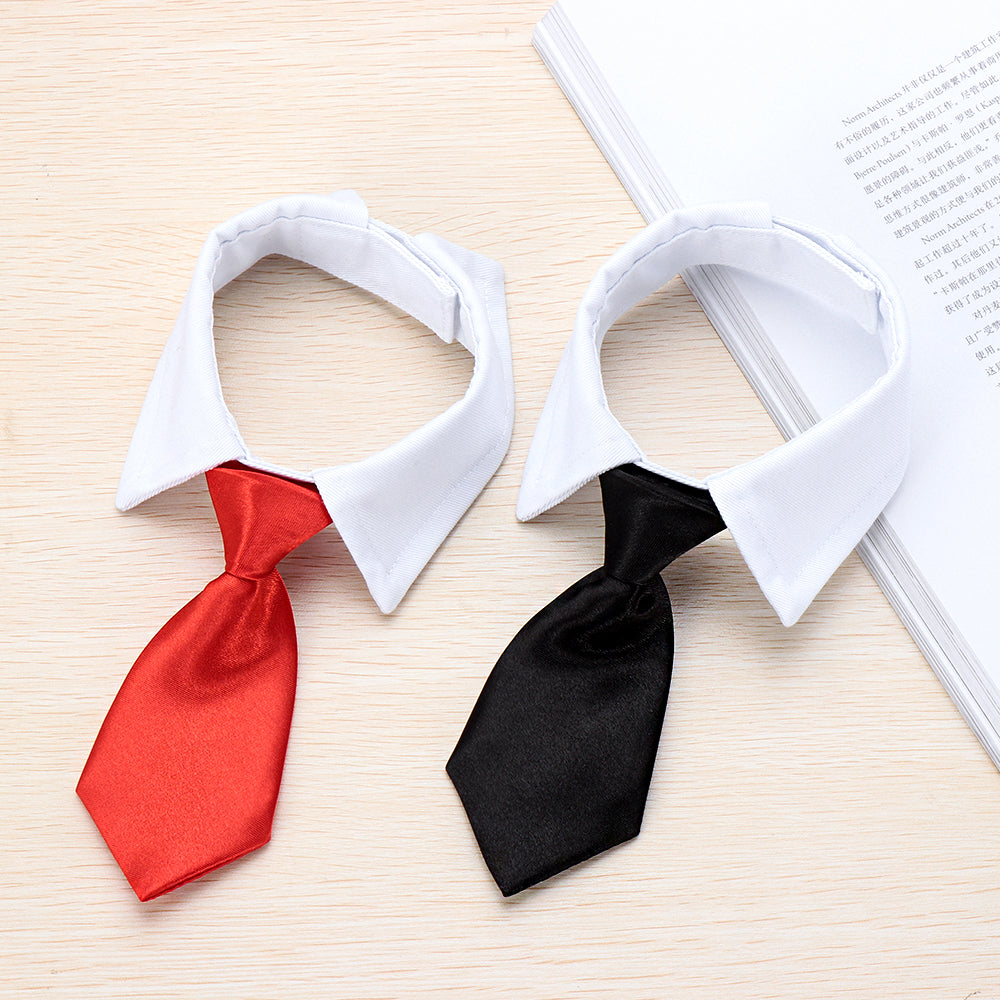 Adjustable Cotton Dog & Cat Necktie Set with Collar by HitMyNeed