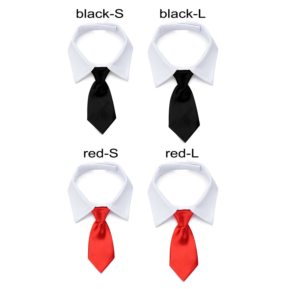 Adjustable Cotton Dog & Cat Necktie Set with Collar by HitMyNeed