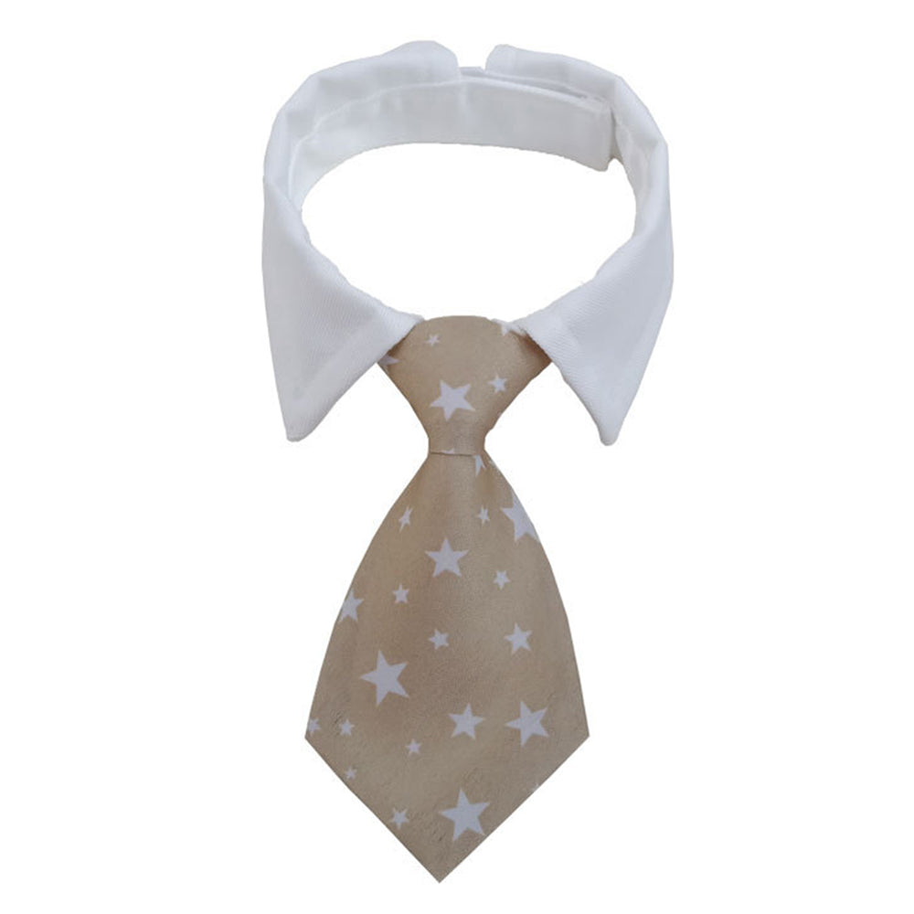 Adjustable Cotton Dog & Cat Necktie Set with Collar khaki l by HitMyNeed