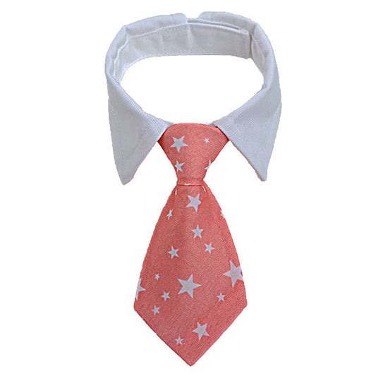 Adjustable Cotton Dog & Cat Necktie Set with Collar pink l by HitMyNeed