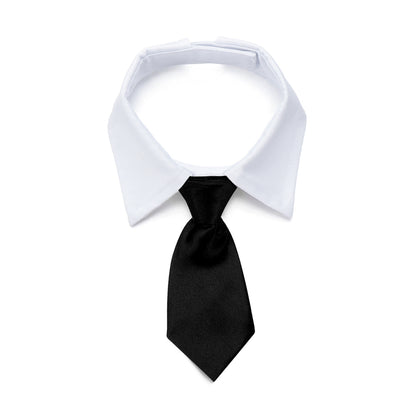 Adjustable Cotton Dog & Cat Necktie Set with Collar type1-black l by HitMyNeed