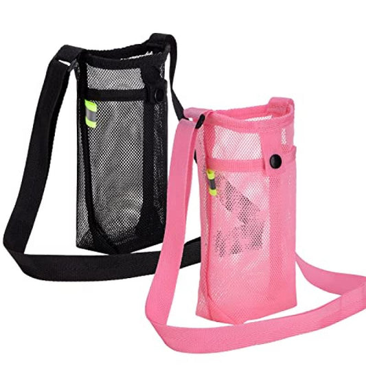 Adjustable Crossbody Mesh Water Bottle Holder by HitMyNeed