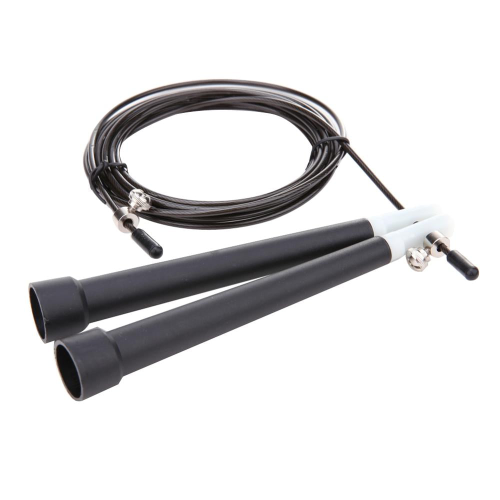 Adjustable CrossFit Skipping Rope with Steel Cable black by HitMyNeed