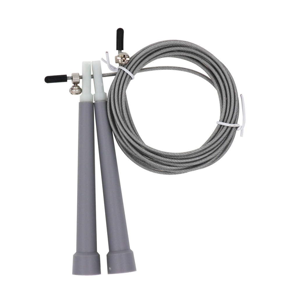 Adjustable CrossFit Skipping Rope with Steel Cable light-grey by HitMyNeed