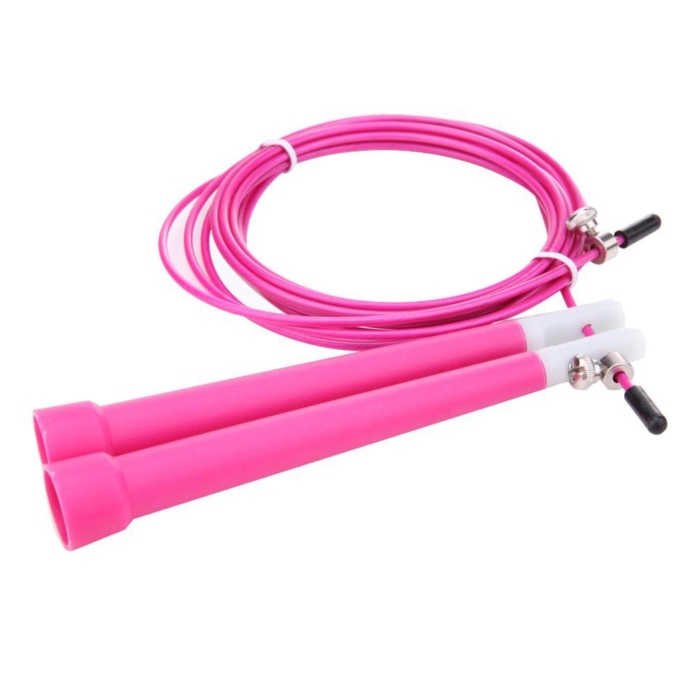 Adjustable CrossFit Skipping Rope with Steel Cable pink by HitMyNeed