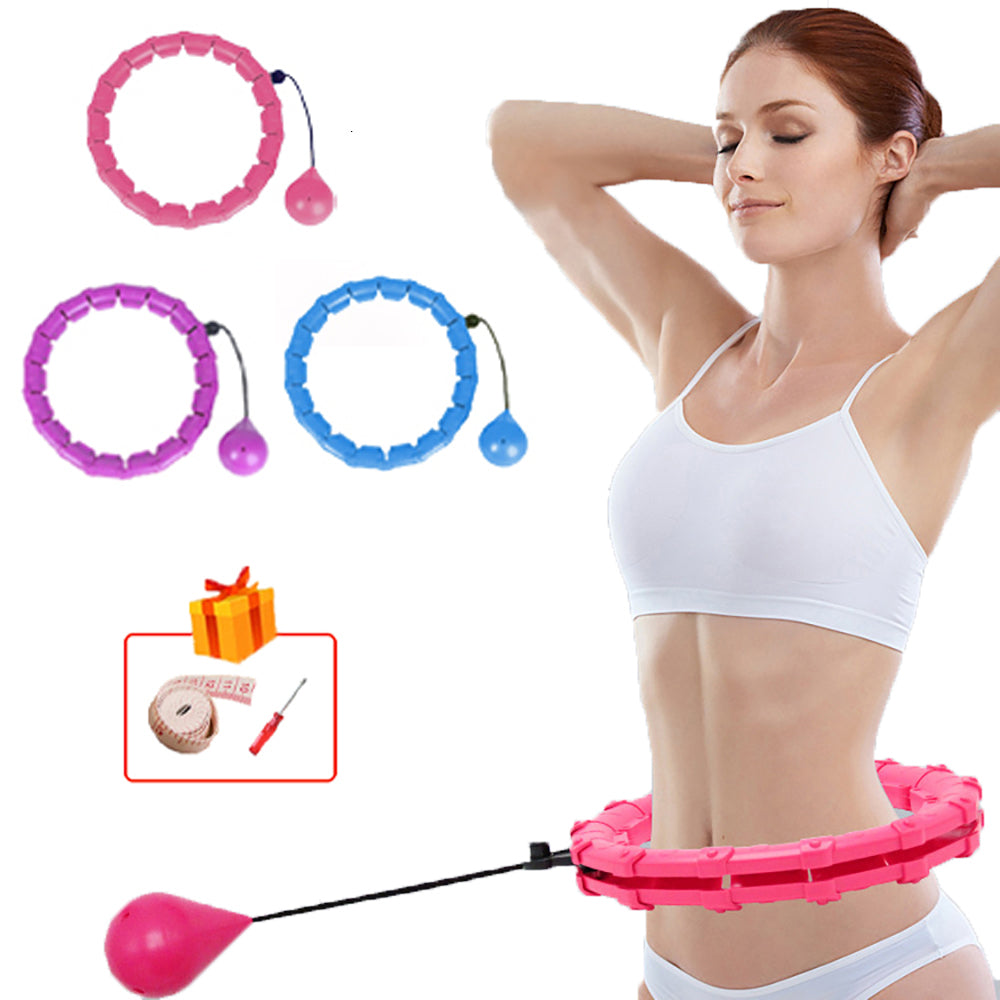 Adjustable Detachable Massage Fitness Hoop 24-sections-pink by HitMyNeed