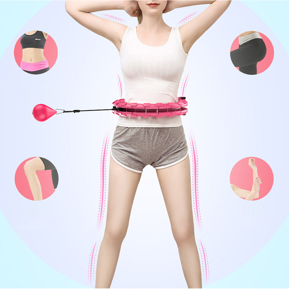 Adjustable Detachable Massage Fitness Hoop 28-sections-pink by HitMyNeed