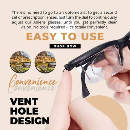 Adjustable Diopter Reading Glasses -3 to +6 TR90 Frame by HitMyNeed