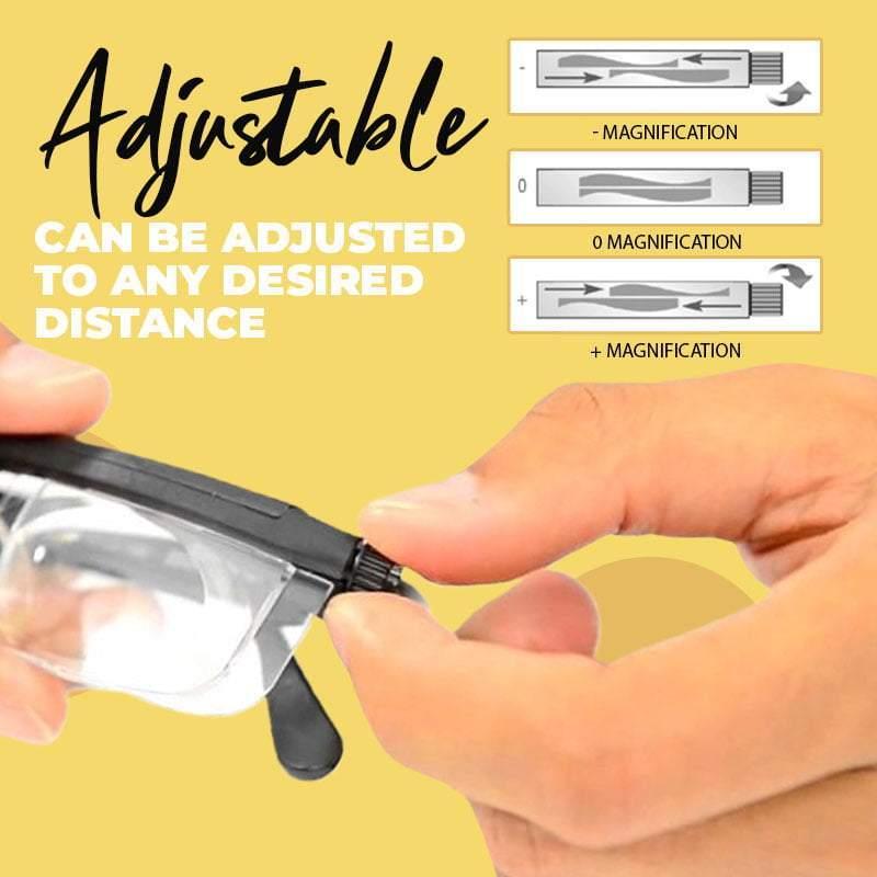 Adjustable Diopter Reading Glasses -3 to +6 TR90 Frame by HitMyNeed