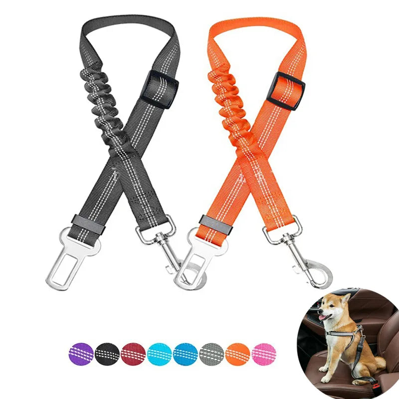 Adjustable Dog Car Safety Belt with Bungee by HitMyNeed