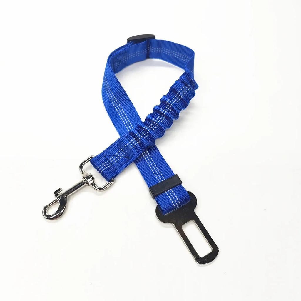 Adjustable Dog Car Safety Belt with Bungee blue by HitMyNeed