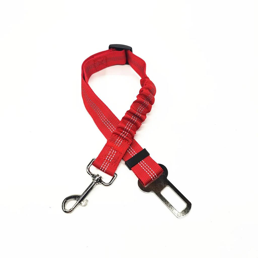 Adjustable Dog Car Safety Belt with Bungee red by HitMyNeed