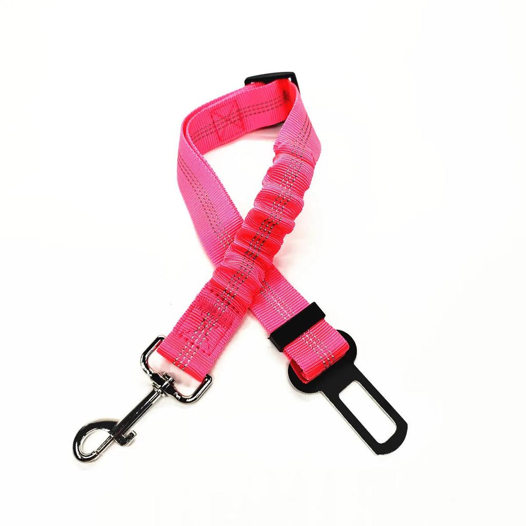 Adjustable Dog Car Safety Belt with Bungee rose by HitMyNeed