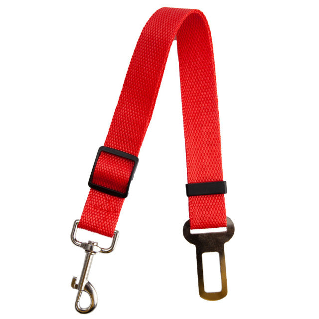 Adjustable Dog Car Seat Belt Safety Leash red by HitMyNeed