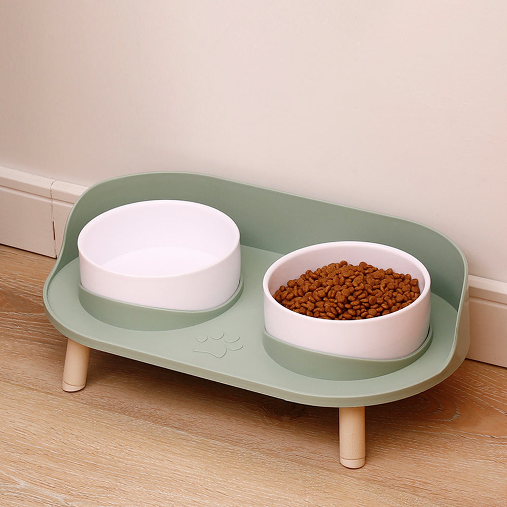 Adjustable Dog Double Bowls with Spill-Guard Base by HitMyNeed