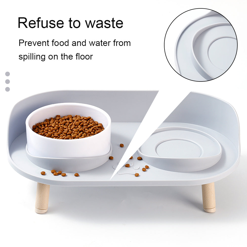 Adjustable Dog Double Bowls with Spill-Guard Base by HitMyNeed