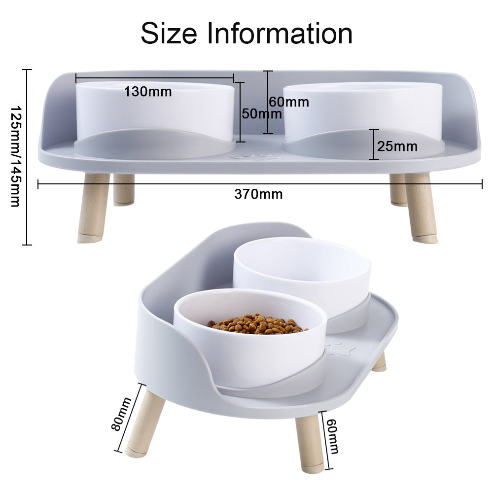 Adjustable Dog Double Bowls with Spill-Guard Base by HitMyNeed