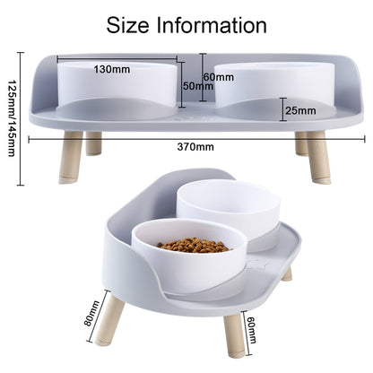 Adjustable Dog Double Bowls with Spill-Guard Base by HitMyNeed