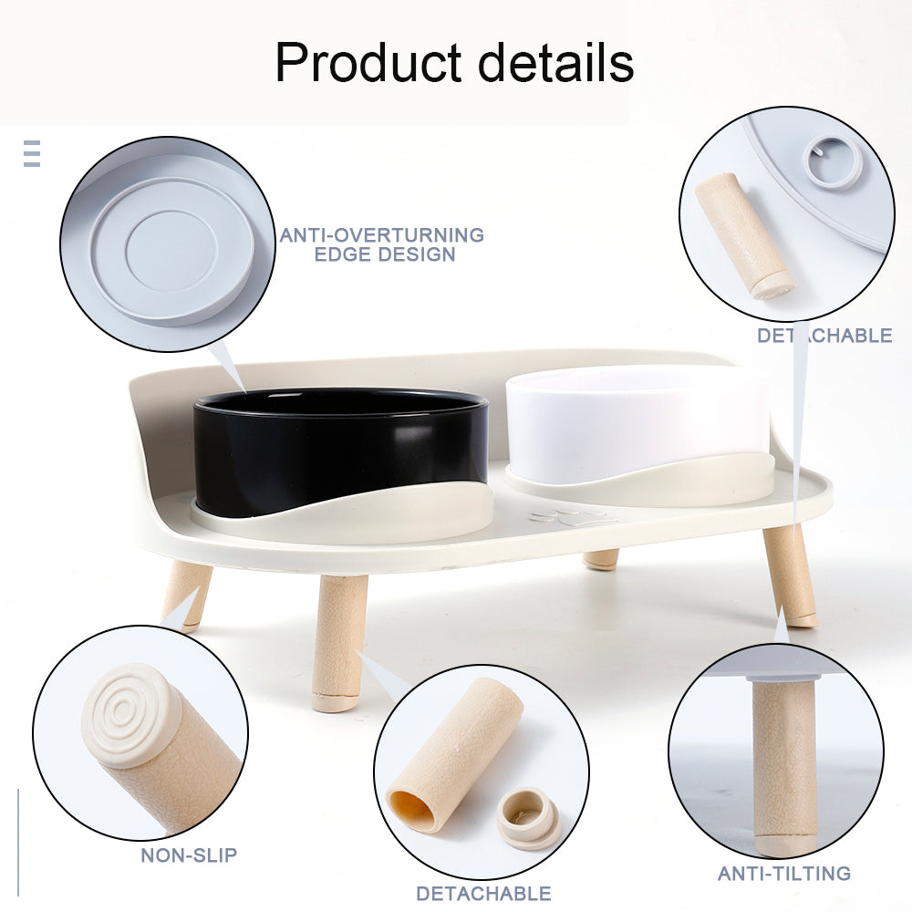 Adjustable Dog Double Bowls with Spill-Guard Base by HitMyNeed