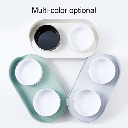 Adjustable Dog Double Bowls with Spill-Guard Base by HitMyNeed