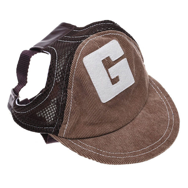 Adjustable Dog Sun Hat with Ear Holes coffee l by HitMyNeed