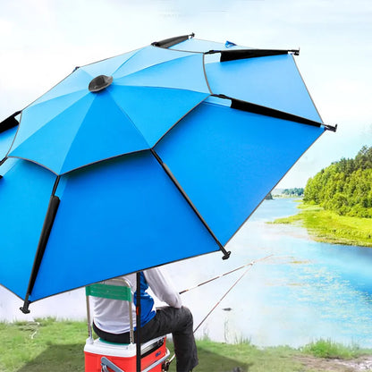 Adjustable Double-Layer Fishing Parasol 1.8-2.6m by HitMyNeed