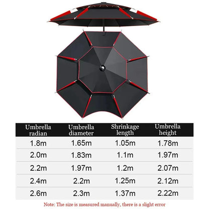 Adjustable Double-Layer Fishing Parasol 1.8-2.6m by HitMyNeed
