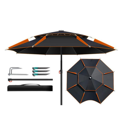 Adjustable Double-Layer Fishing Parasol 1.8-2.6m by HitMyNeed