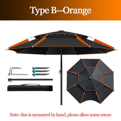 Adjustable Double-Layer Fishing Parasol 1.8-2.6m b-orange 2-6m by HitMyNeed