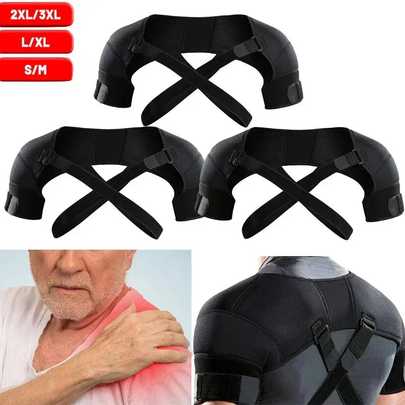 Adjustable Double Shoulder Brace for Sport & Back Support by HitMyNeed