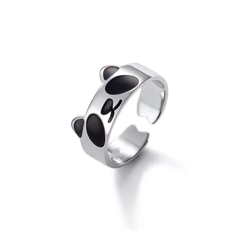 Adjustable Enamel Panda Ring in Copper by HitMyNeed