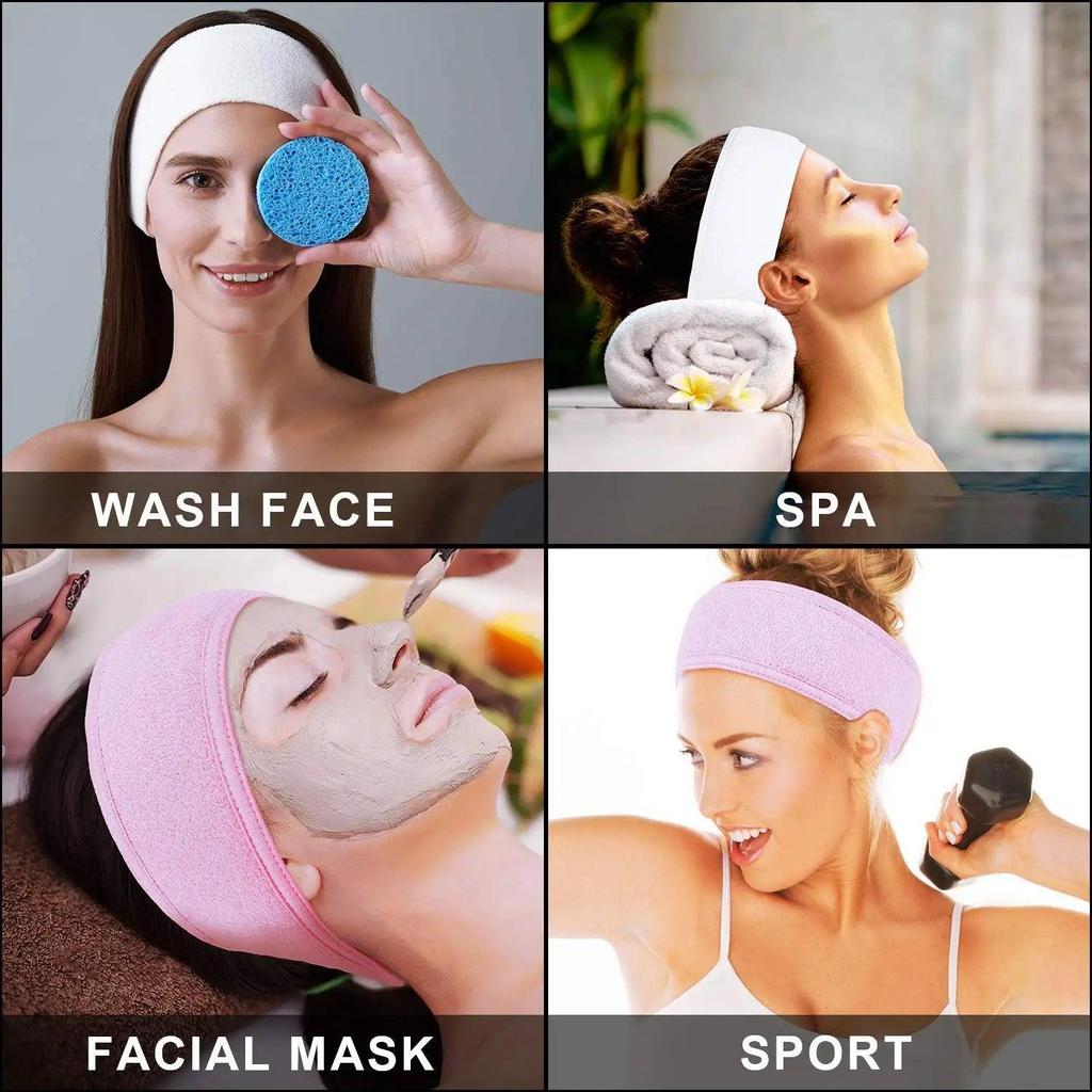 Adjustable Face Washing Headband with Magic Tape by HitMyNeed