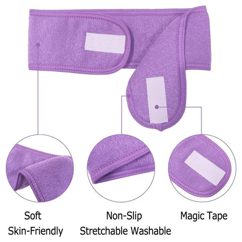 Adjustable Face Washing Headband with Magic Tape by HitMyNeed