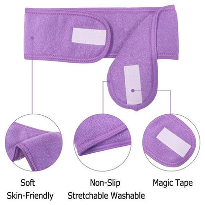 Adjustable Face Washing Headband with Magic Tape by HitMyNeed