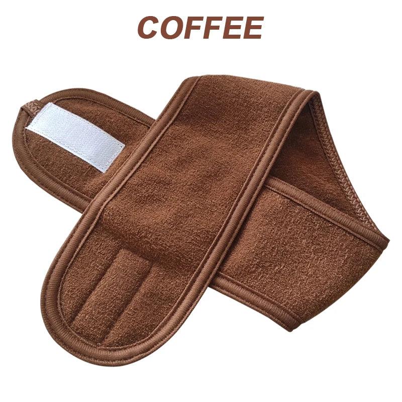 Adjustable Face Washing Headband with Magic Tape coffee 3pcs by HitMyNeed