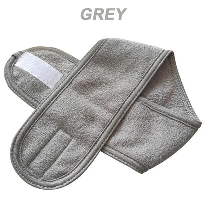 Adjustable Face Washing Headband with Magic Tape gray 3pcs by HitMyNeed