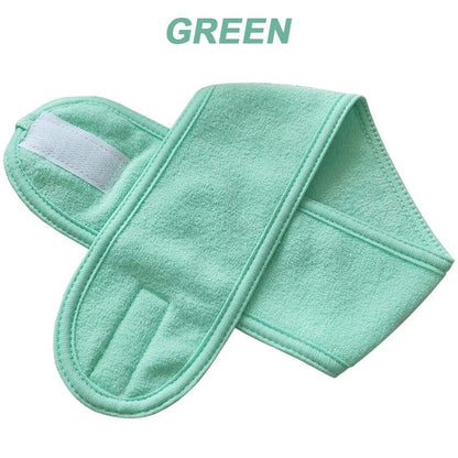 Adjustable Face Washing Headband with Magic Tape green 3pcs by HitMyNeed