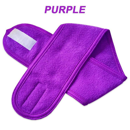 Adjustable Face Washing Headband with Magic Tape purple 3pcs by HitMyNeed