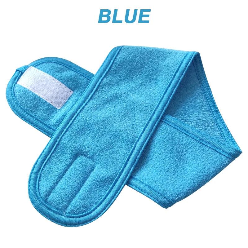 Adjustable Face Washing Headband with Magic Tape sky-blue 3pcs by HitMyNeed