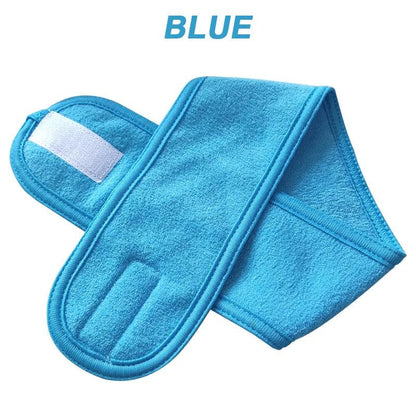 Adjustable Face Washing Headband with Magic Tape sky-blue 3pcs by HitMyNeed