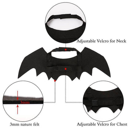 Adjustable Felt Bat Wings Costume for Cats by HitMyNeed