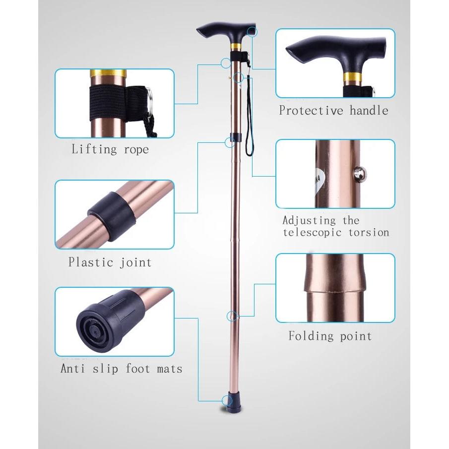 Adjustable Folding Trekking Pole for Hiking & Walking by HitMyNeed